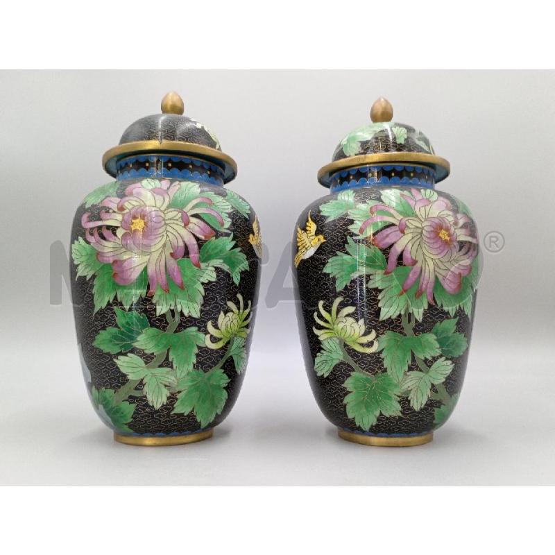 VASO COPPIA CLOISONNE DECORO FIORI CON TAPPO  | Mercatino dell'Usato Moncalieri bengasi 1