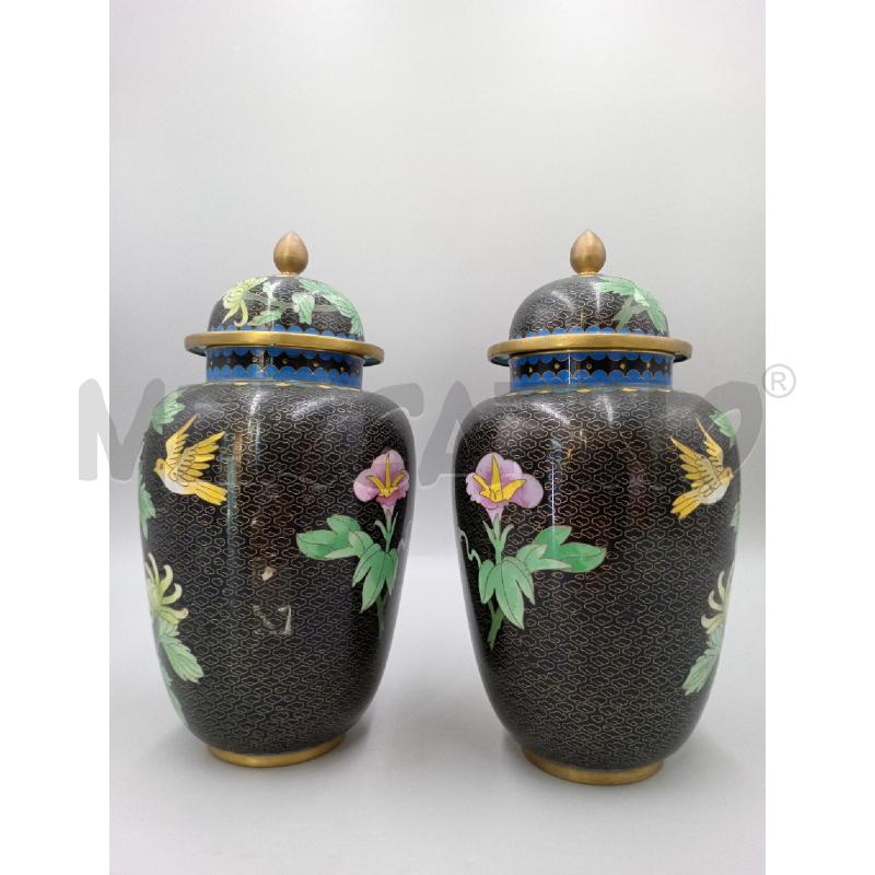 VASO COPPIA CLOISONNE DECORO FIORI CON TAPPO  | Mercatino dell'Usato Moncalieri bengasi 2