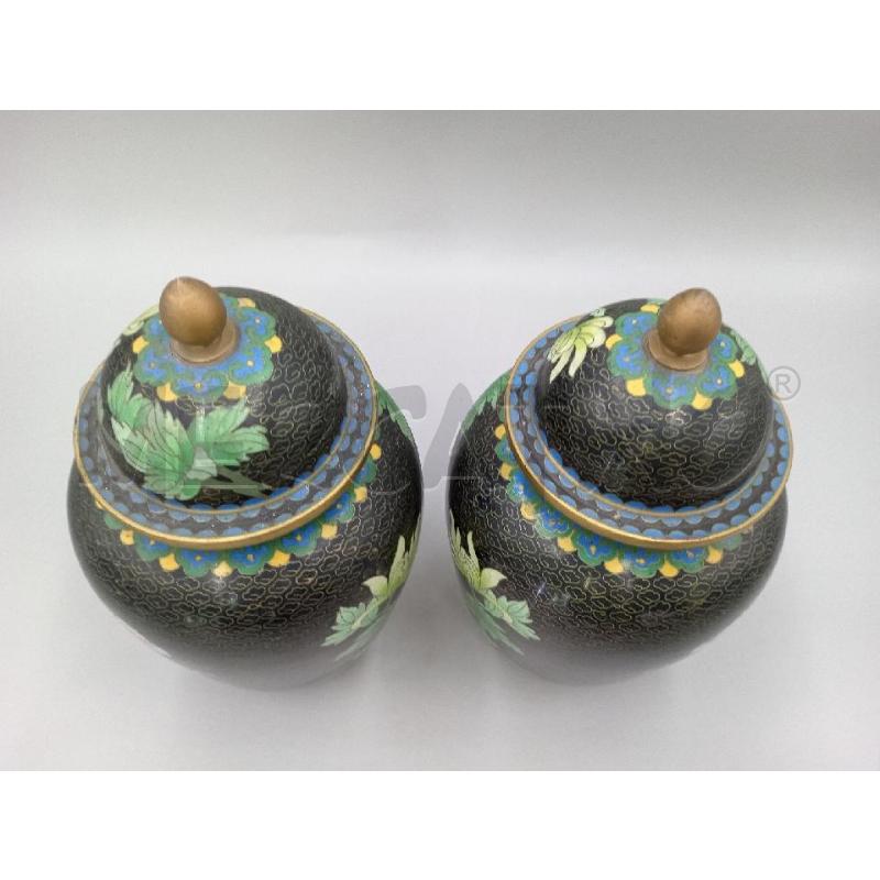 VASO COPPIA CLOISONNE DECORO FIORI CON TAPPO  | Mercatino dell'Usato Moncalieri bengasi 4