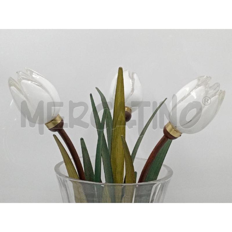 VASO CRISTALLO LAMPADA TULIPANI  | Mercatino dell'Usato Moncalieri bengasi 5
