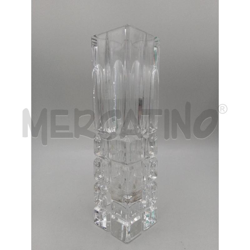 VASO CRISTALLO MOLATO FORMA RETATNGOLARE C/BORDI MOLATI E LAVORAZIONE GEOMETRICA  | Mercatino dell'Usato Moncalieri bengasi 1