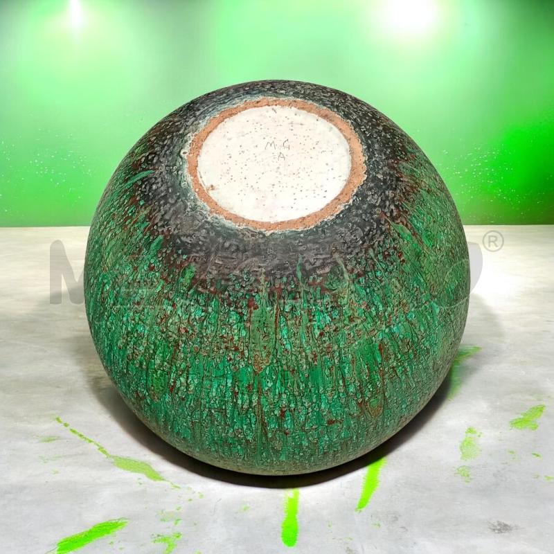 VASO GIGANTE MAIOLICA ALBISOLA MGA TURCHESE ARANCIO  | Mercatino dell'Usato Moncalieri bengasi 5