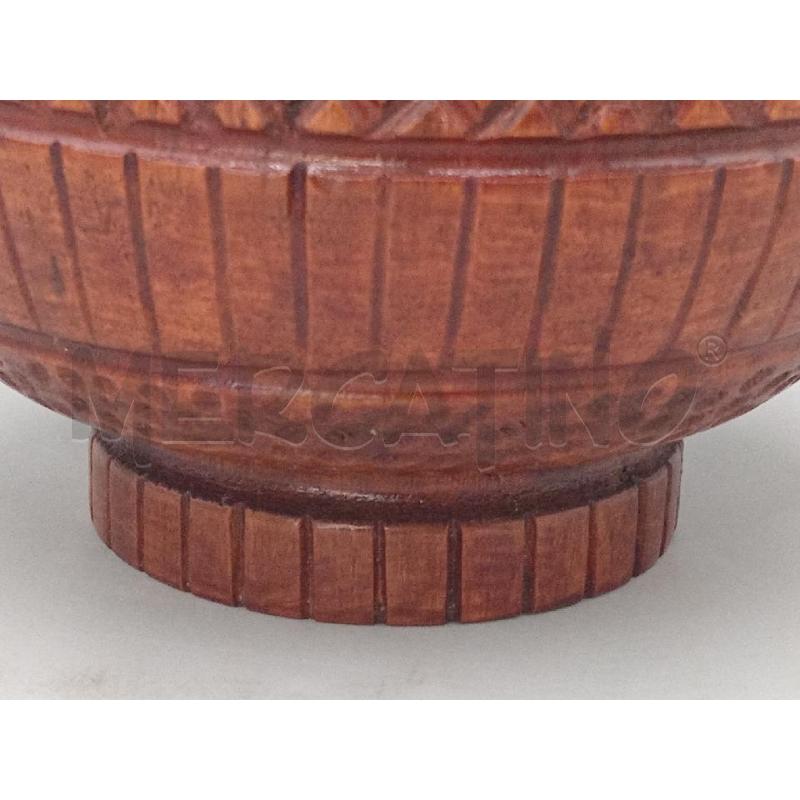 VASO LEGNO SCOLPITO ARTIGIANALE C/COPERCHIO | Mercatino dell'Usato Moncalieri bengasi 3