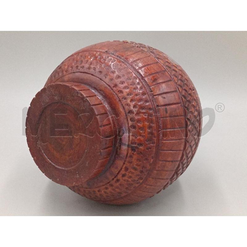 VASO LEGNO SCOLPITO ARTIGIANALE C/COPERCHIO | Mercatino dell'Usato Moncalieri bengasi 4