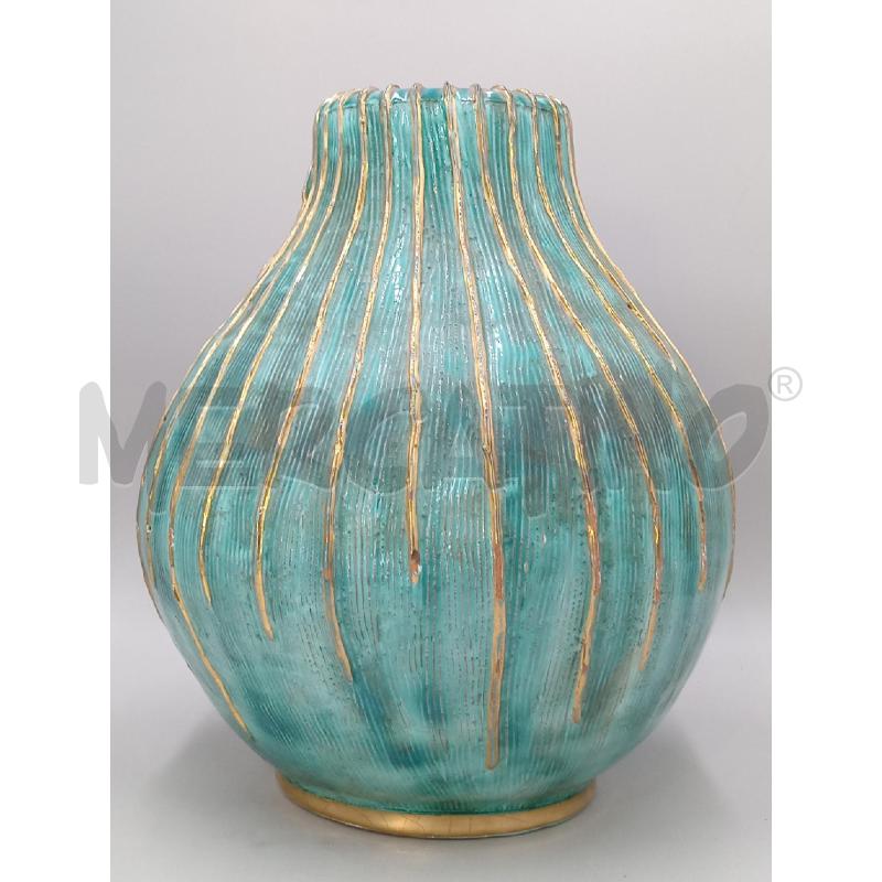 VASO MAIOLICA PESCI STILE ALBISOLA H.35 CM | Mercatino dell'Usato Moncalieri bengasi 2