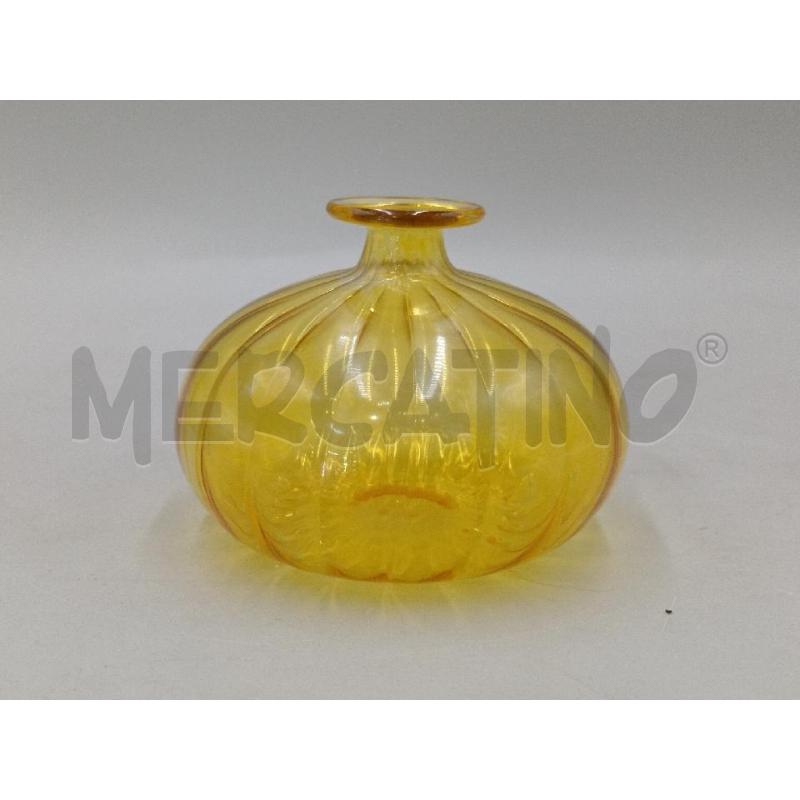 VASO PICCOLO MONO FIORE VETRO SOFFIATO GIALLO STILE VENINI  | Mercatino dell'Usato Moncalieri bengasi 1