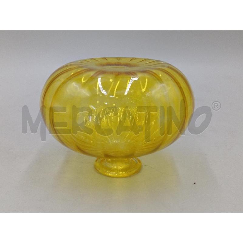 VASO PICCOLO MONO FIORE VETRO SOFFIATO GIALLO STILE VENINI  | Mercatino dell'Usato Moncalieri bengasi 3