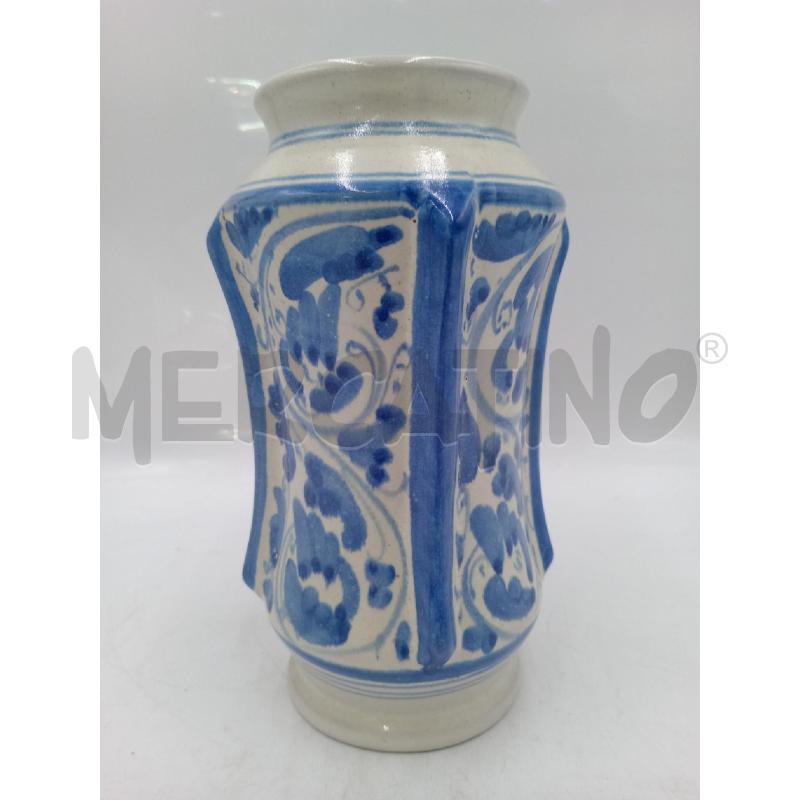 VASO TERRACOTTA MAIOLICATO DECORI BLU FIRMATO | Mercatino dell'Usato Moncalieri bengasi 2