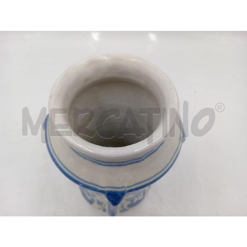 VASO TERRACOTTA MAIOLICATO DECORI BLU FIRMATO | Mercatino dell'Usato Moncalieri bengasi 3