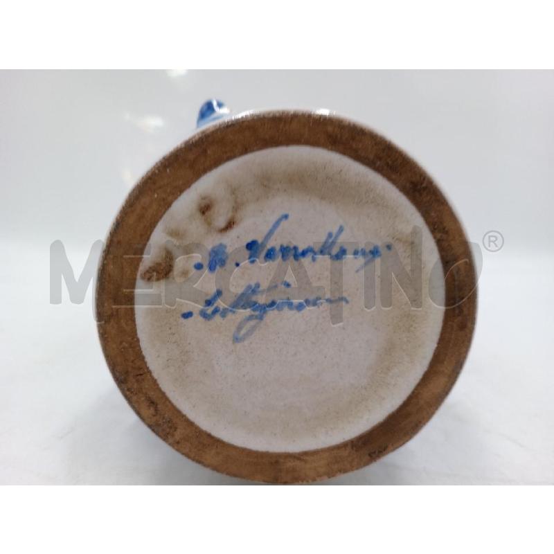 VASO TERRACOTTA MAIOLICATO DECORI BLU FIRMATO | Mercatino dell'Usato Moncalieri bengasi 4