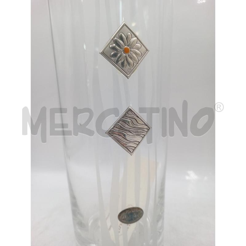 VASO VETRO ALTO C/PLACCHE ARGENTATE PORTA FIORI ARREDAMENTO  | Mercatino dell'Usato Moncalieri bengasi 4