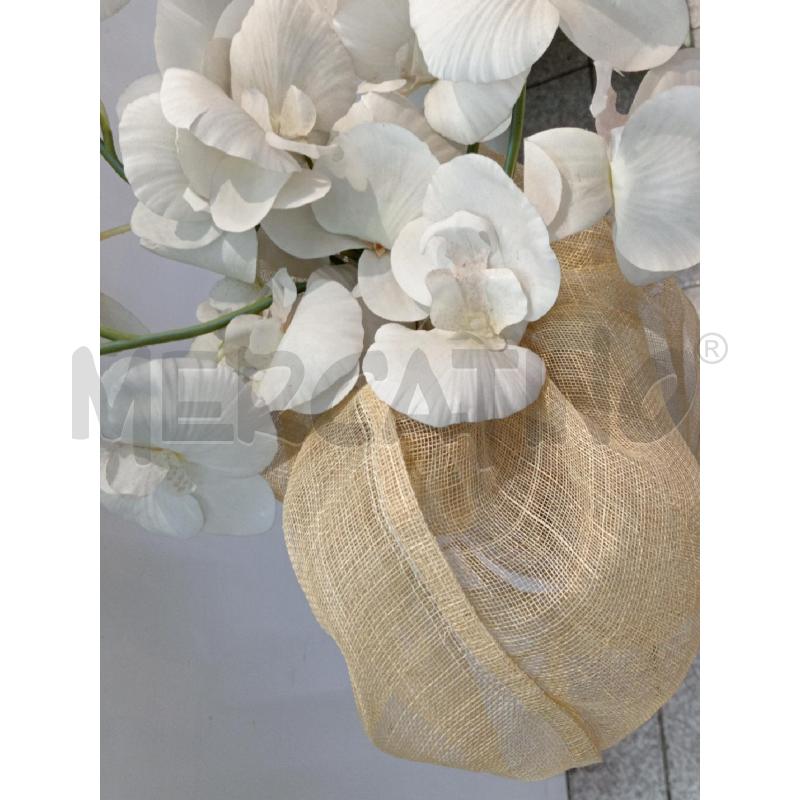 VASO VETRO ALTO CON ORCHIDEE FINTE  ALTO CM 70 | Mercatino dell'Usato Moncalieri bengasi 3