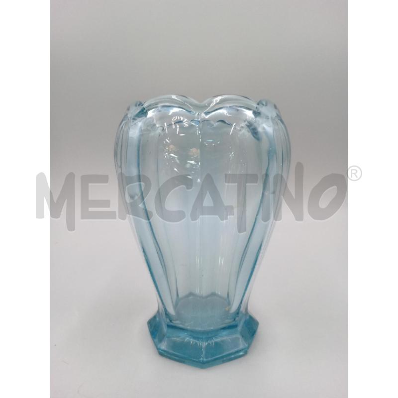 VASO VETRO AZZURRO PANCIUTO H.19 CM | Mercatino dell'Usato Moncalieri bengasi 1