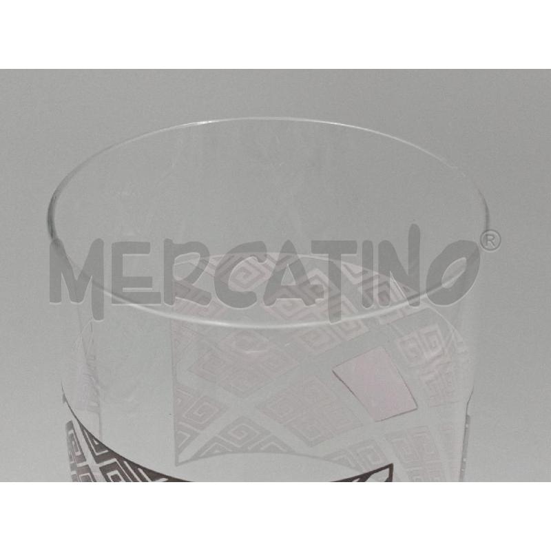 VASO VETRO CILINDRICO INSERTI METALLICI E ROMBI ALTO CM 29 | Mercatino dell'Usato Moncalieri bengasi 3