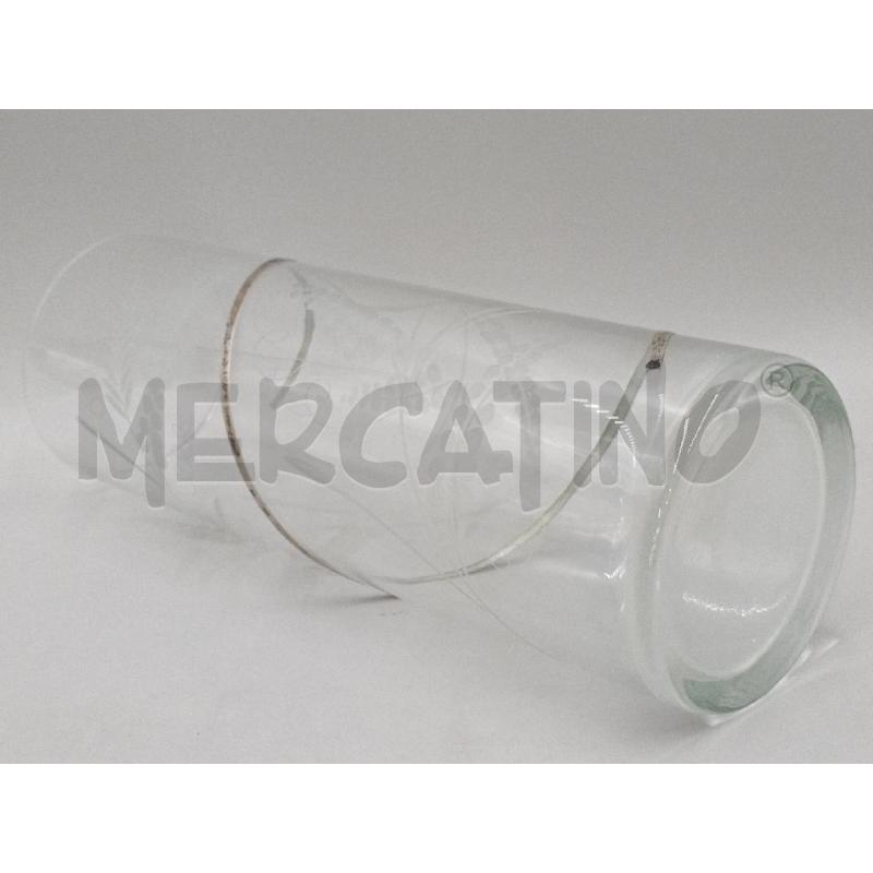 VASO VETRO CILINDRICO PORTA FIORI C/LAVORAZIONE OVETTA E SPIRALE METALLO CROMATO  | Mercatino dell'Usato Moncalieri bengasi 2
