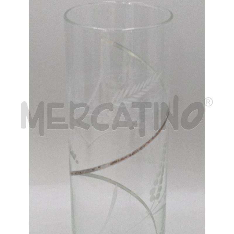 VASO VETRO CILINDRICO PORTA FIORI C/LAVORAZIONE OVETTA E SPIRALE METALLO CROMATO  | Mercatino dell'Usato Moncalieri bengasi 3