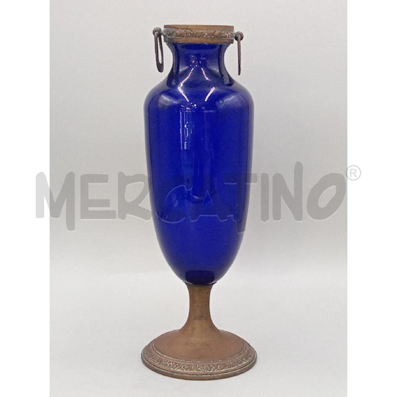 VASO VETRO FRANCESE? CM 38 BASE METALLO | Mercatino dell'Usato Moncalieri bengasi 1