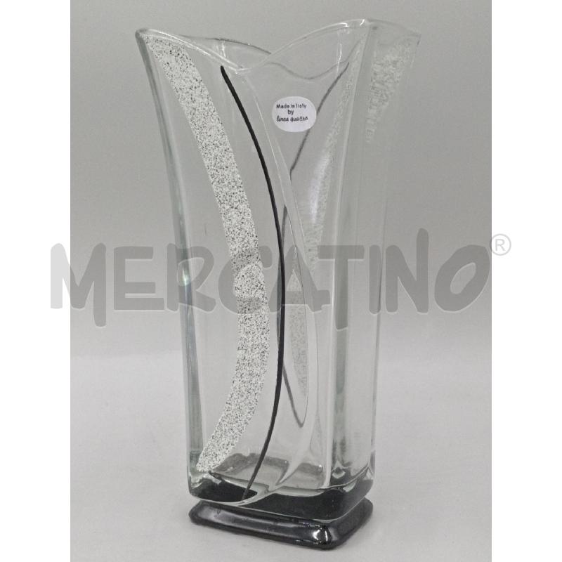 VASO VETRO ITALY CON POSACENERE BASE NERA | Mercatino dell'Usato Moncalieri bengasi 3