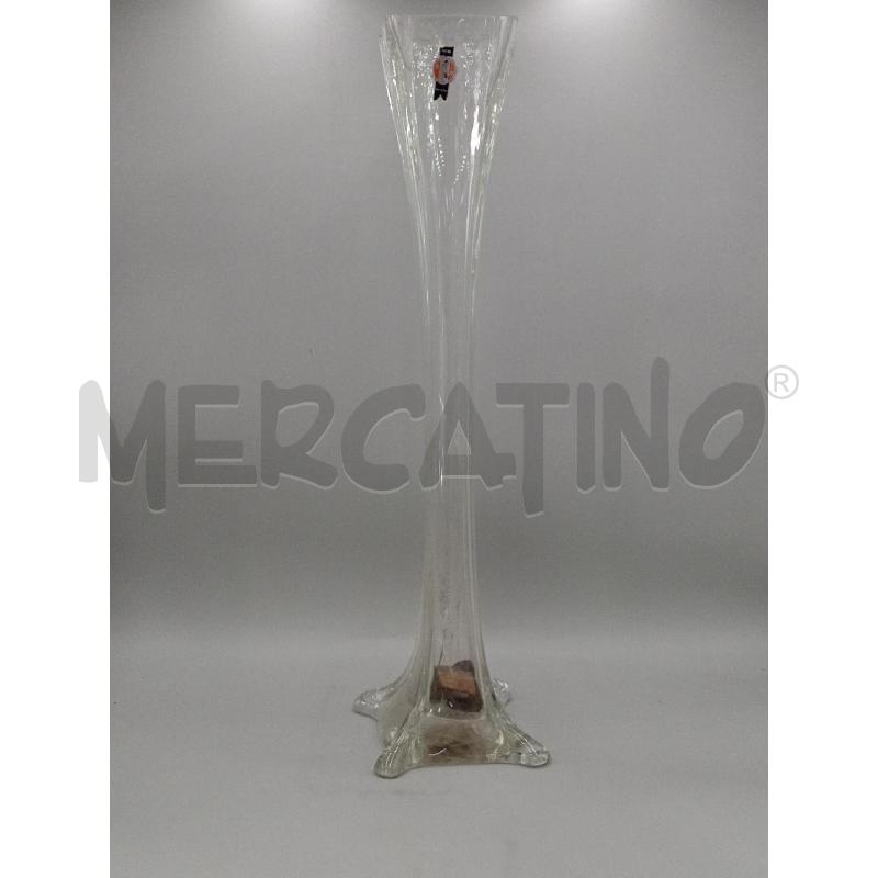 VASO VETRO ITALY SBECCATO H. 69 | Mercatino dell'Usato Moncalieri bengasi 1