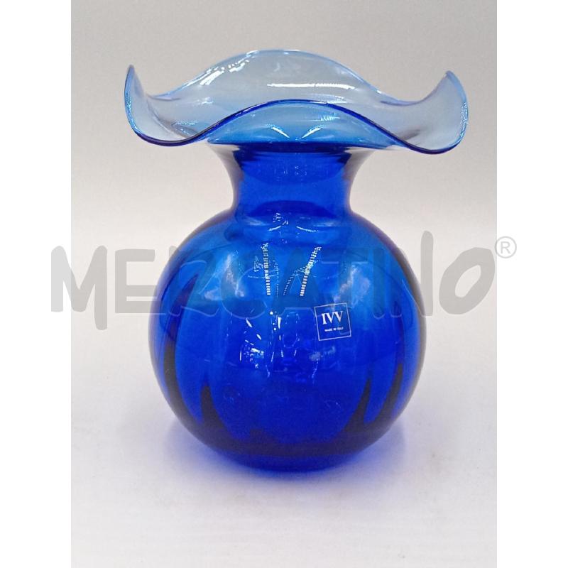 VASO VETRO IVV BLU CM 19 | Mercatino dell'Usato Moncalieri bengasi 1