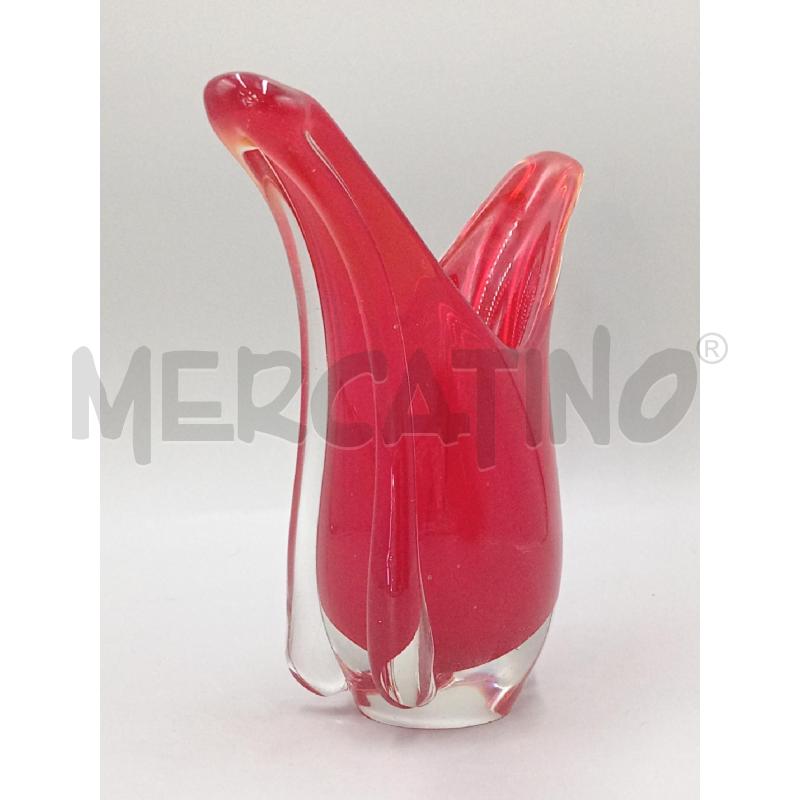 VASO VETRO MURANO ROSSO RUBINO ALTO CM 22 X 30 | Mercatino dell'Usato Moncalieri bengasi 2