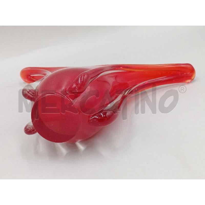 VASO VETRO MURANO ROSSO RUBINO ALTO CM 22 X 30 | Mercatino dell'Usato Moncalieri bengasi 4