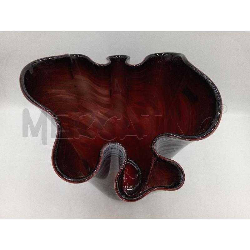 VASO VETRO STILE MURANO FAZZOLETTO COLORAZIONE AMBRATA E MACULATO BIANCO  | Mercatino dell'Usato Moncalieri bengasi 4