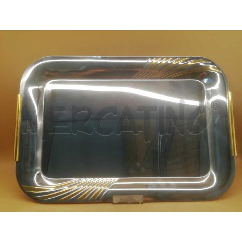 VASSOIO INOX MANICI OTTONE CM 44 X 30 | Mercatino dell'Usato Moncalieri bengasi 1