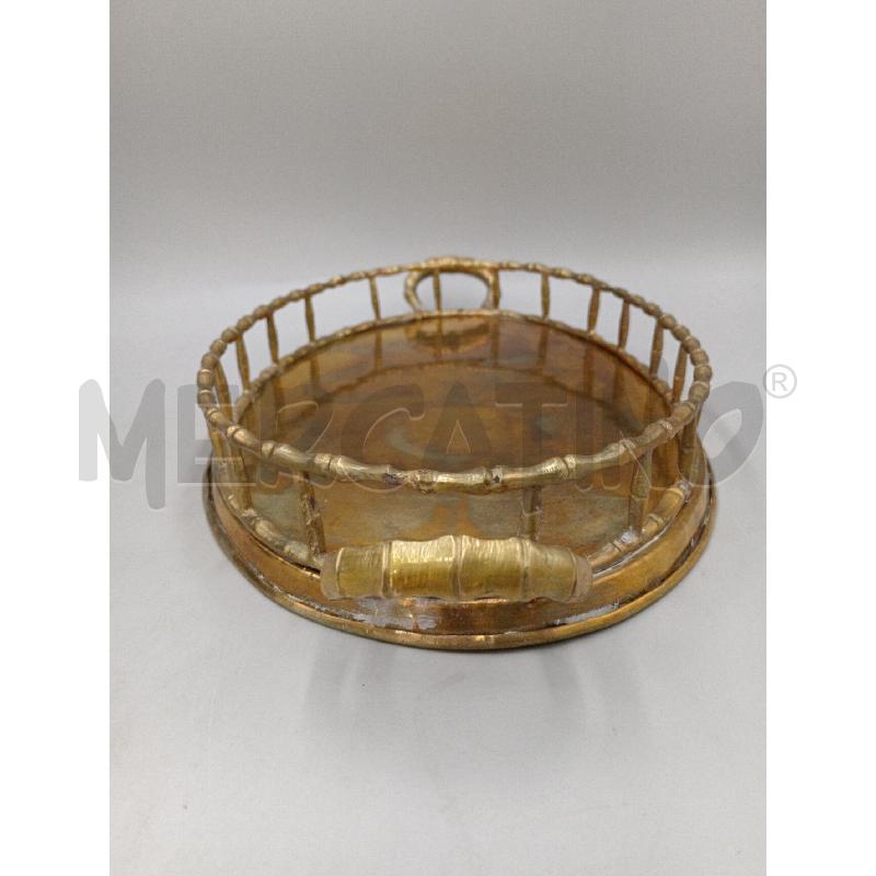 VASSOIO METALLO FORMA OVALE OTTONE C/DOPPI MANICI  | Mercatino dell'Usato Moncalieri bengasi 2