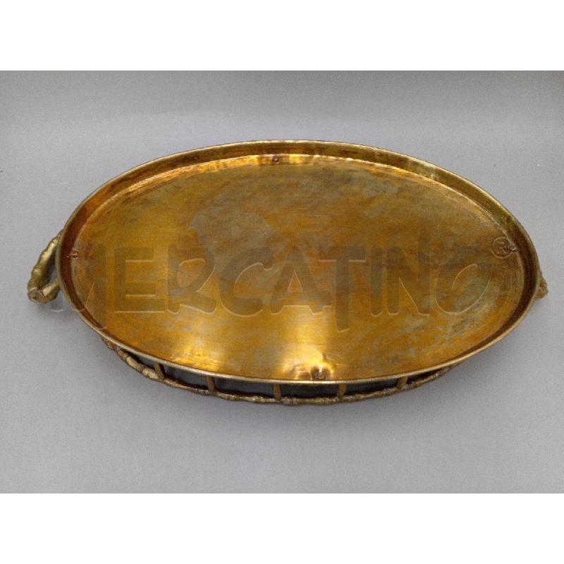 VASSOIO METALLO FORMA OVALE OTTONE C/DOPPI MANICI  | Mercatino dell'Usato Moncalieri bengasi 4