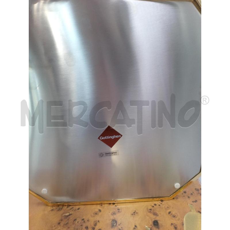 VASSOIO METALLO INOX GOTTINGHEN C/BORDO DORATO E SCATOLA | Mercatino dell'Usato Moncalieri bengasi 3