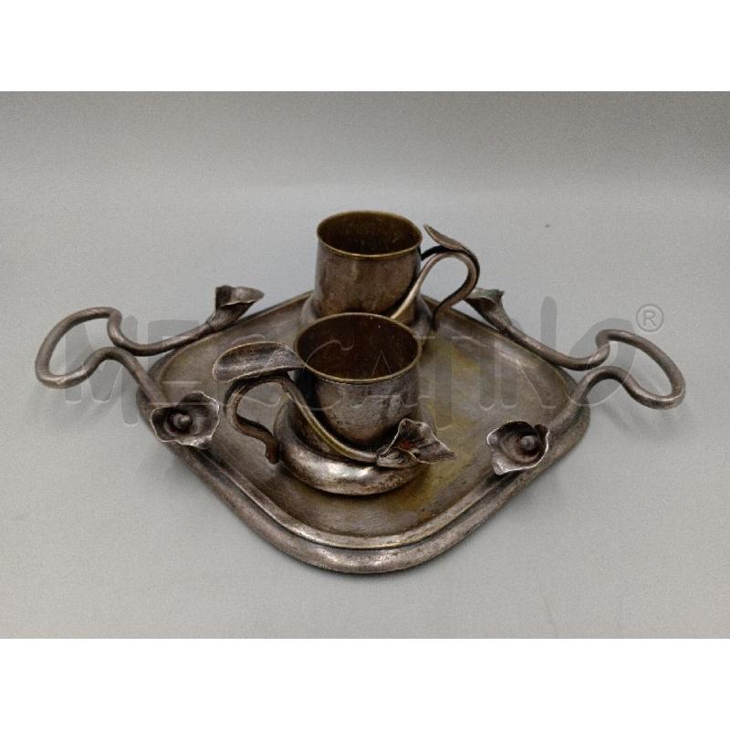 VASSOIO M ETALLO LIBERTY CON TAZZA E POSACENERE | Mercatino dell'Usato Moncalieri bengasi 1