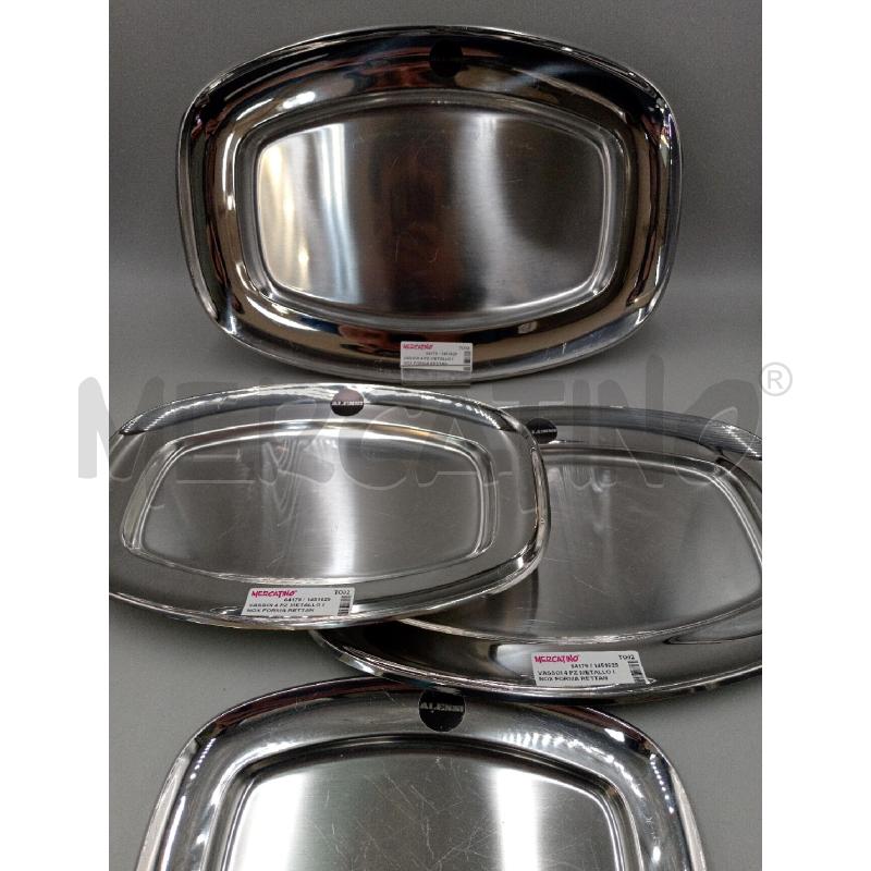 VASSOI 4 PZ METALLO INOX FORMA RETTANGOLARE CANONICA DESIGN ALESSI VINTAGE CON QUALCHE SEGNO | Mercatino dell'Usato Moncalieri bengasi 3