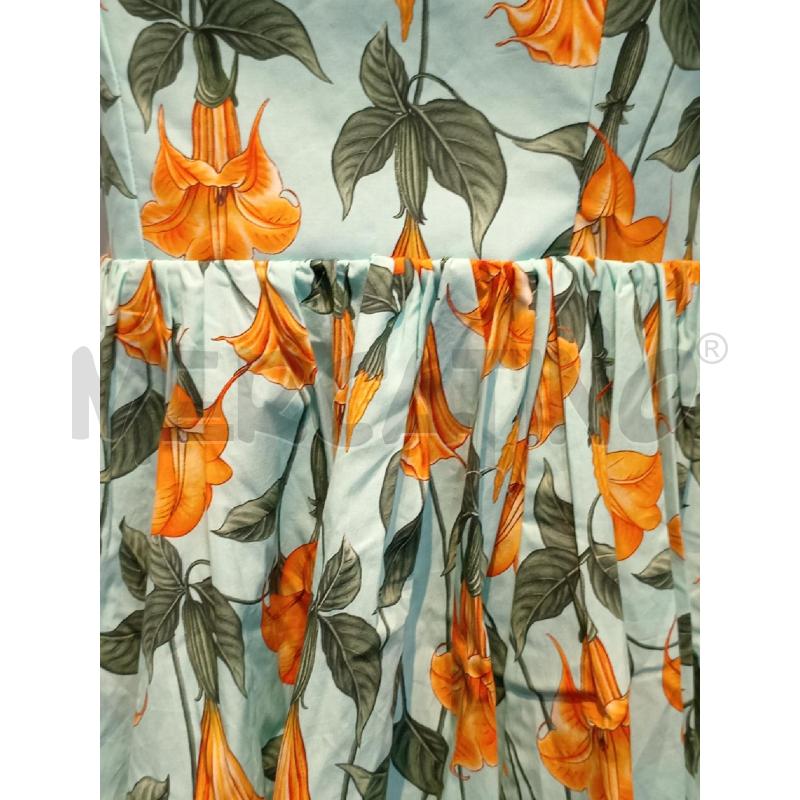 VESTITO DONNA AGUA VERDE FIORI ARANCIONI SMANICATO SPALLINE NERE | Mercatino dell'Usato Moncalieri bengasi 4