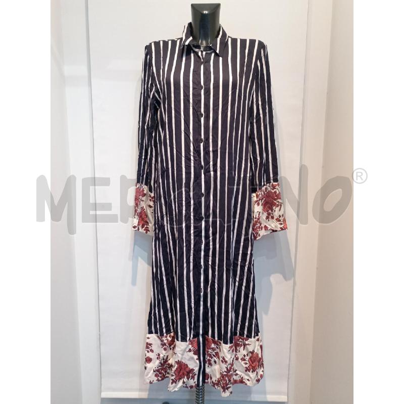 VESTITO DONNA ALESSIA SANTI RIGHE BIANCO NERO BORDO FIORI | Mercatino dell'Usato Moncalieri bengasi 1
