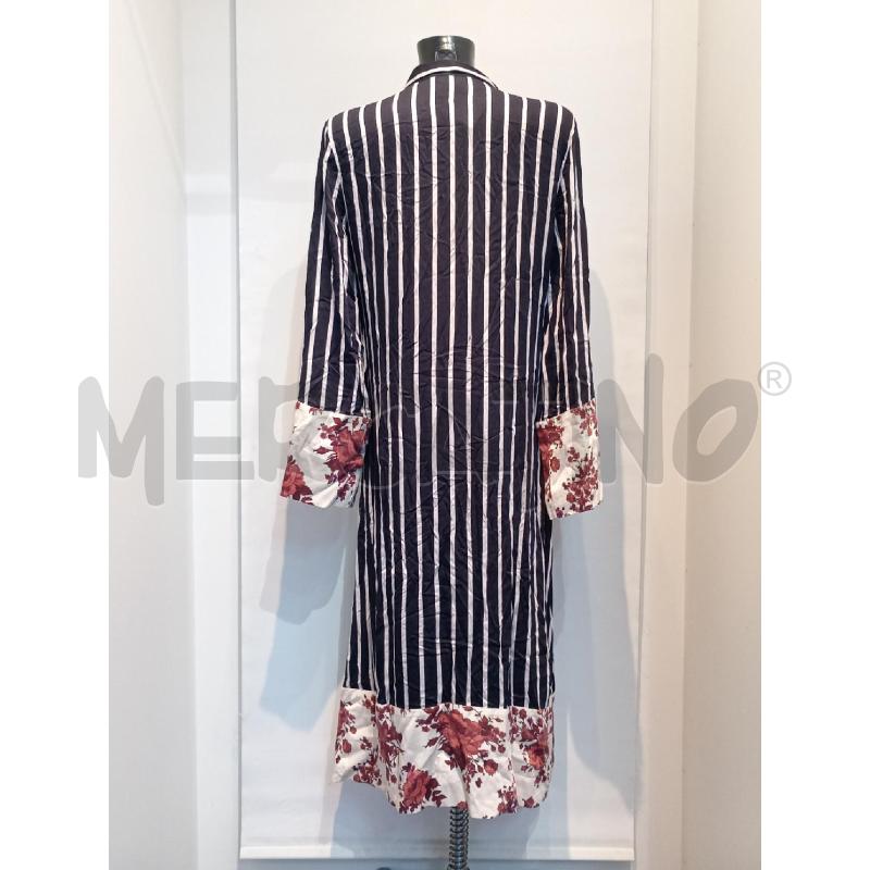VESTITO DONNA ALESSIA SANTI RIGHE BIANCO NERO BORDO FIORI | Mercatino dell'Usato Moncalieri bengasi 2