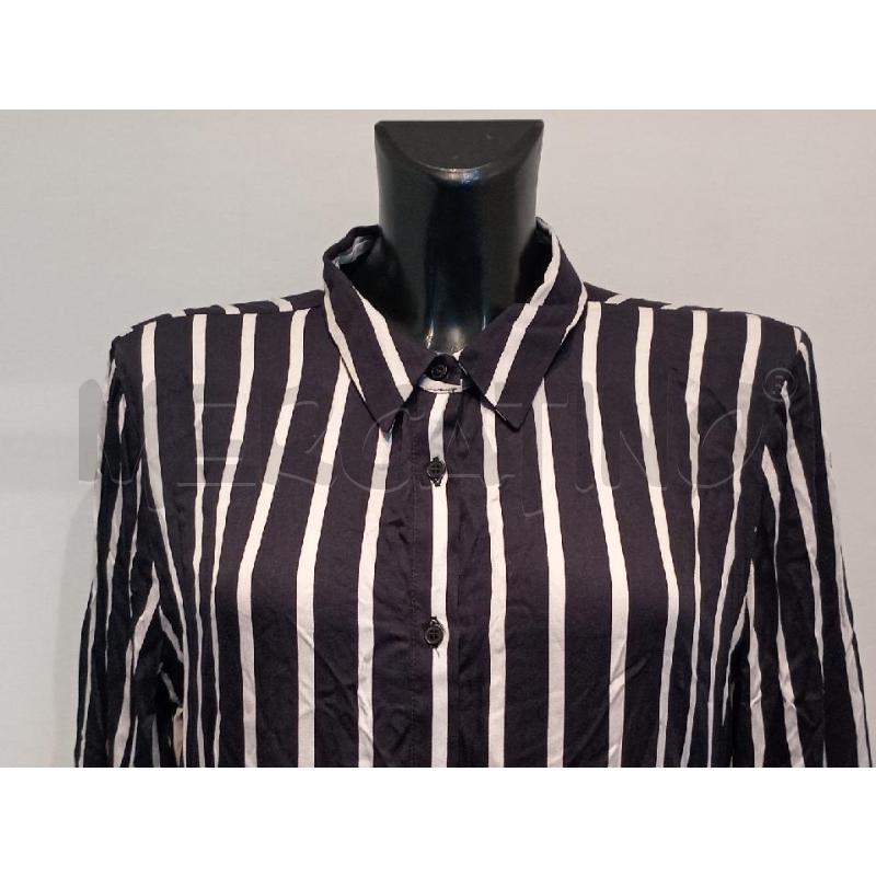 VESTITO DONNA ALESSIA SANTI RIGHE BIANCO NERO BORDO FIORI | Mercatino dell'Usato Moncalieri bengasi 3