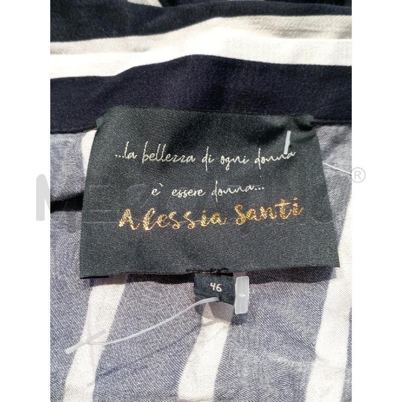 VESTITO DONNA ALESSIA SANTI RIGHE BIANCO NERO BORDO FIORI | Mercatino dell'Usato Moncalieri bengasi 5