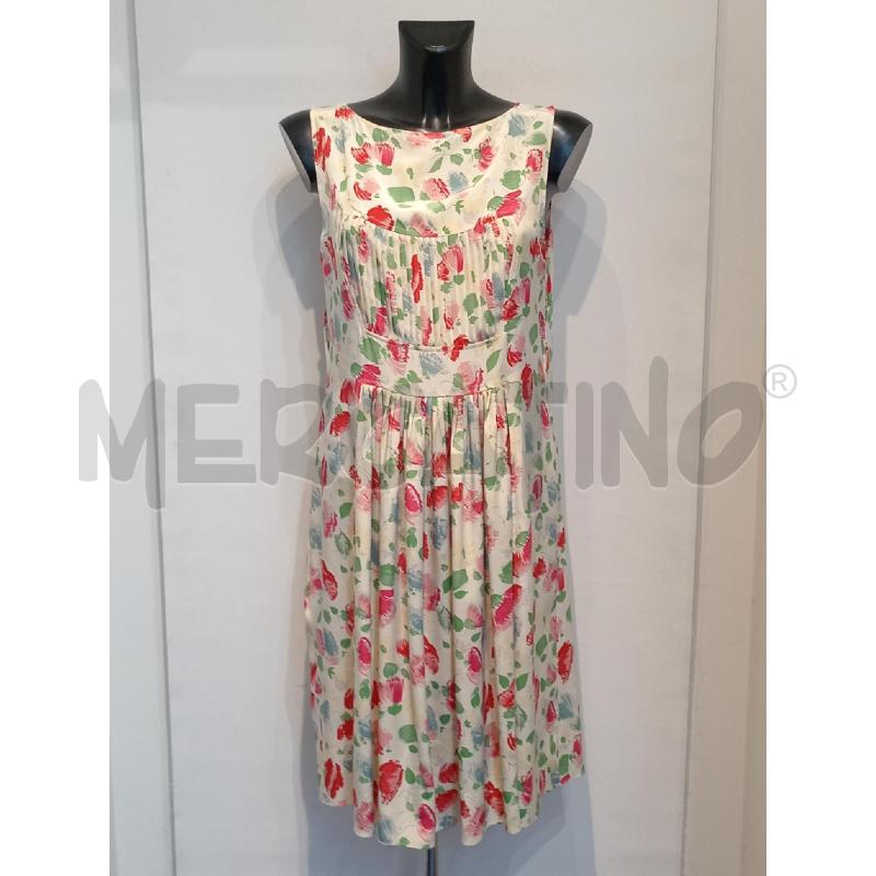 VESTITO DONNA ASPESI BEIGE FIORELLINI ROSSI SETA | Mercatino dell'Usato Moncalieri bengasi 1