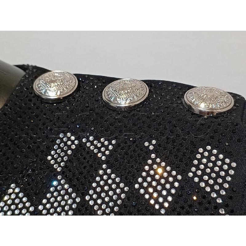 VESTITO DONNA BALMAIN LAVORAZIONE STRASS A ROMBI ARGENTO NERO  | Mercatino dell'Usato Moncalieri bengasi 3