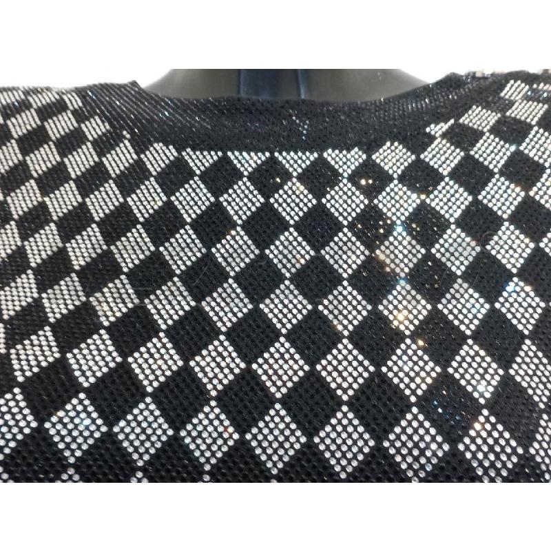 VESTITO DONNA BALMAIN LAVORAZIONE STRASS A ROMBI ARGENTO NERO  | Mercatino dell'Usato Moncalieri bengasi 4