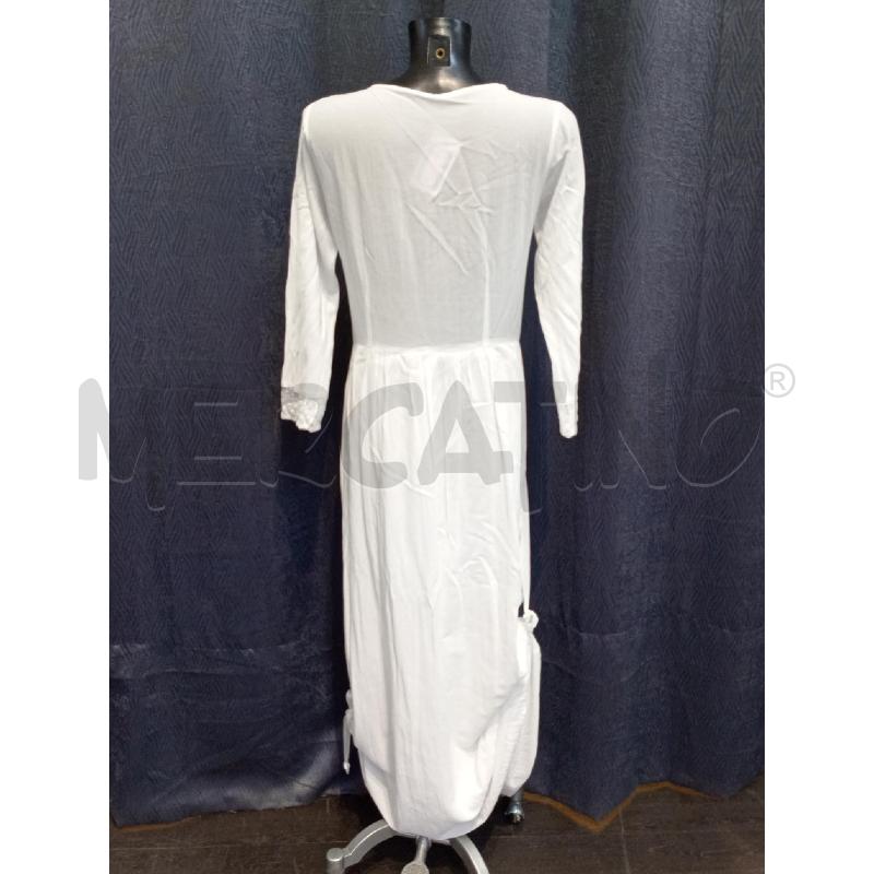 VESTITO DONNA BENETTON BIANCO LUNGO INSERTI PIZZO | Mercatino dell'Usato Moncalieri bengasi 2