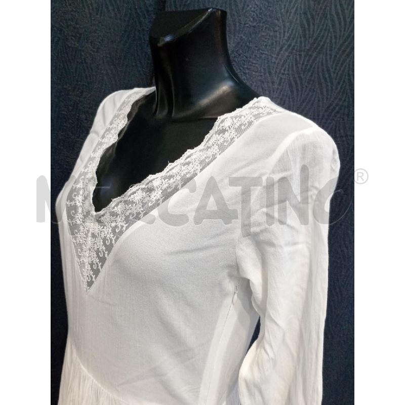 VESTITO DONNA BENETTON BIANCO LUNGO INSERTI PIZZO | Mercatino dell'Usato Moncalieri bengasi 3