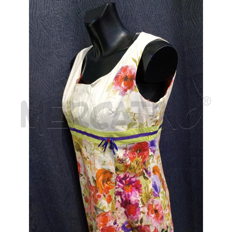 VESTITO DONNA CANNELLA VERDE FIORI ROSSI | Mercatino dell'Usato Moncalieri bengasi 3