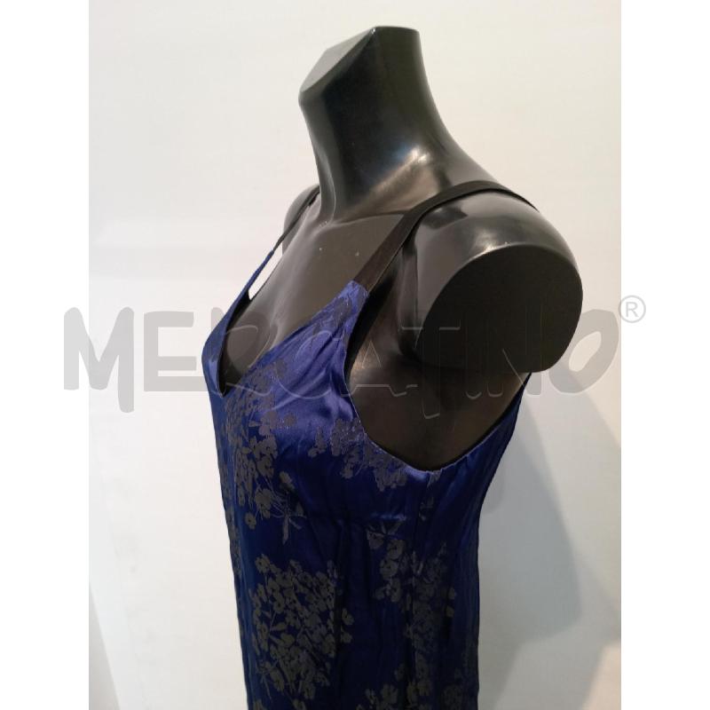 VESTITO DONNA CARLA G BLU FIORI NERO RASO   | Mercatino dell'Usato Moncalieri bengasi 4