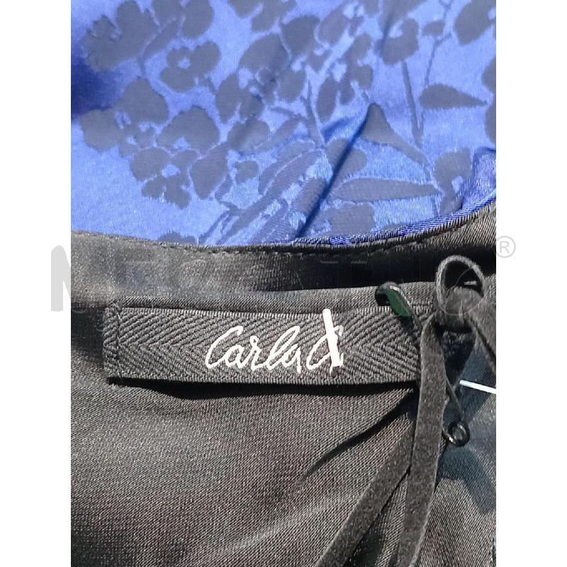 VESTITO DONNA CARLA G BLU FIORI NERO RASO   | Mercatino dell'Usato Moncalieri bengasi 5