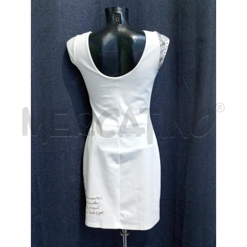 VESTITO DONNA DESIGUAL BIANCO CON FIORI  | Mercatino dell'Usato Moncalieri bengasi 2
