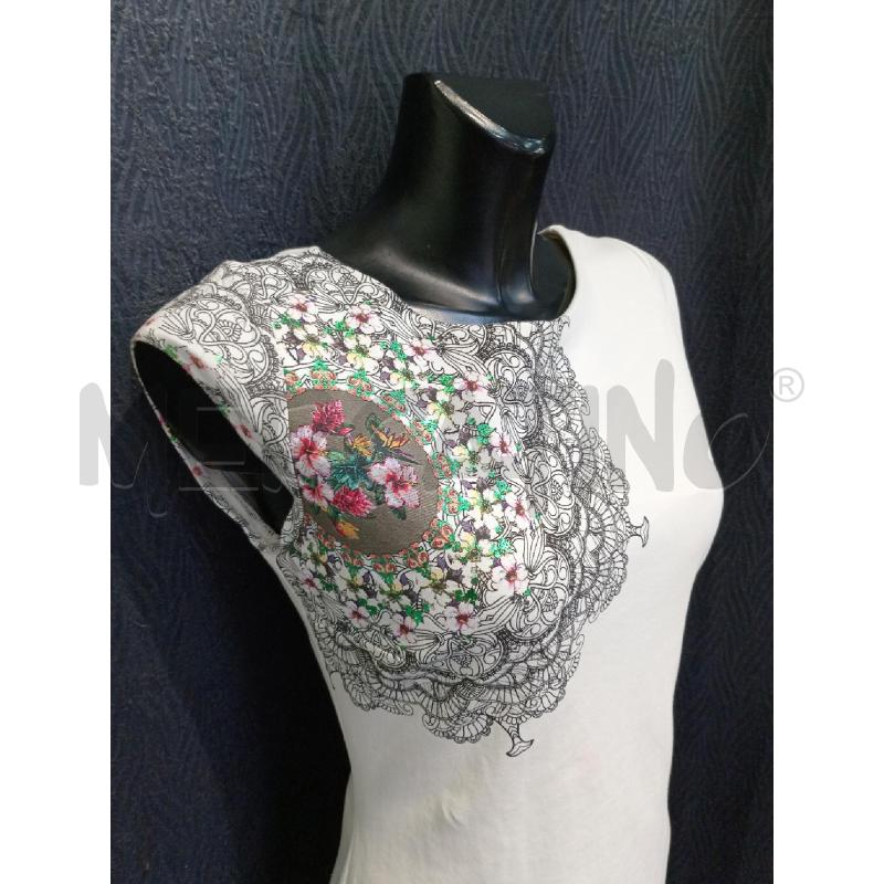 VESTITO DONNA DESIGUAL BIANCO CON FIORI  | Mercatino dell'Usato Moncalieri bengasi 4