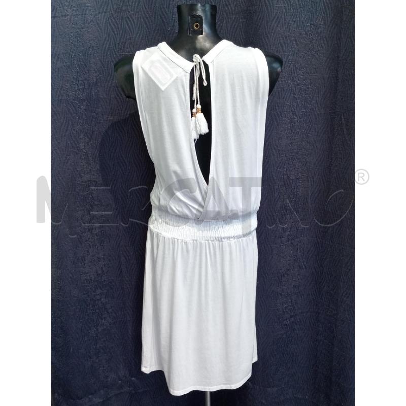 VESTITO DONNA DESIGUAL BIANCO TRAFORATO ARRICCIATO VITA | Mercatino dell'Usato Moncalieri bengasi 2