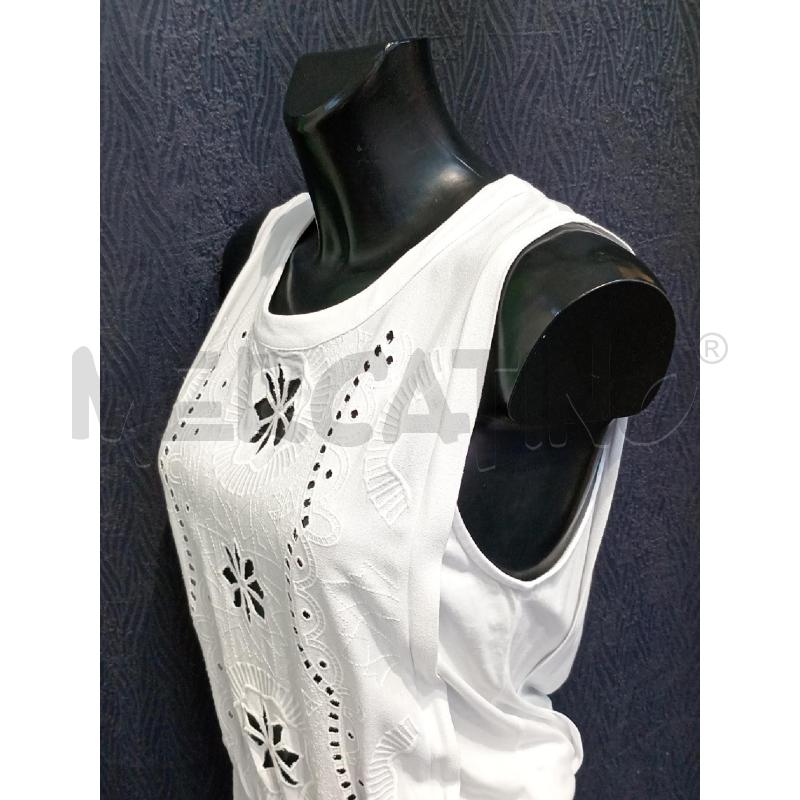 VESTITO DONNA DESIGUAL BIANCO TRAFORATO ARRICCIATO VITA | Mercatino dell'Usato Moncalieri bengasi 3
